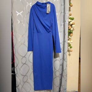 Chic Royal Blue Long Sleeve Dress